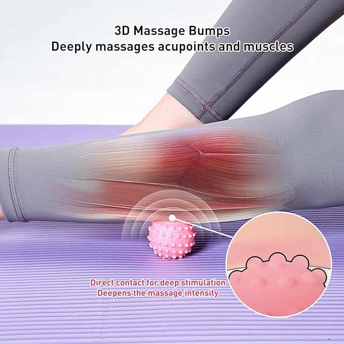 Spiky Massage Balls for Feet,4 Pcs 1.9'' Hard Lacrosse Ball Deep Tissue Recovery Tool,Trigger Point Ball for Myofascial Release & Trigger Point Therapy (Pink)