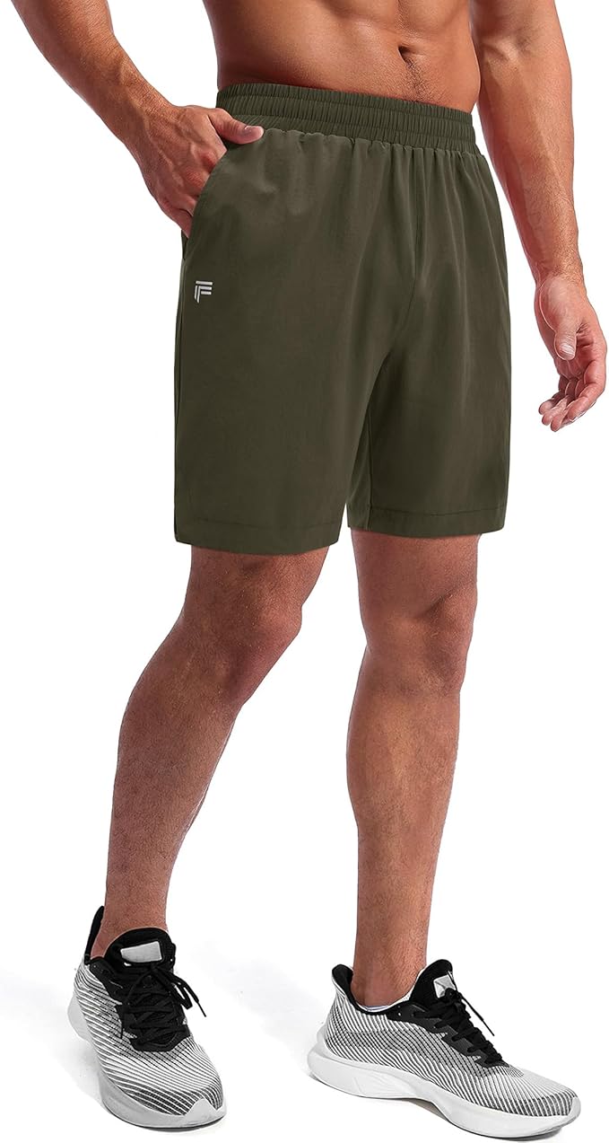 Running Shorts for Men 7 inch Inseam 2 in 1 Quick Dry Athletic Gym Workout Tennis Shorts with Phone Pockets