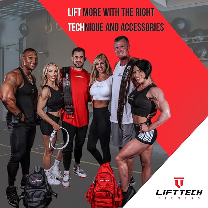 Lift Tech Fitness 4'' Weight Lifting Belt - Leather Workout Belt for Men & Women - Gym Belt for Deadlift, Squat, Powerlifting, Weights, Strength training - 4''PRO Leather Belt for Weightlifting