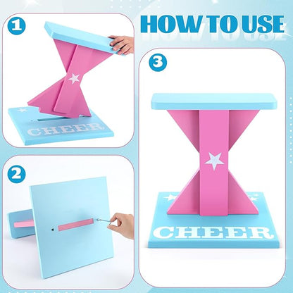 Chunful Cheerleading Balance Trainer 12.2 x 13.19 Inch Wood Wooden Cheer Stunt Training Stand Equipment Cheer Flyer Stand for Flexibility Core Strength and Coordination Training