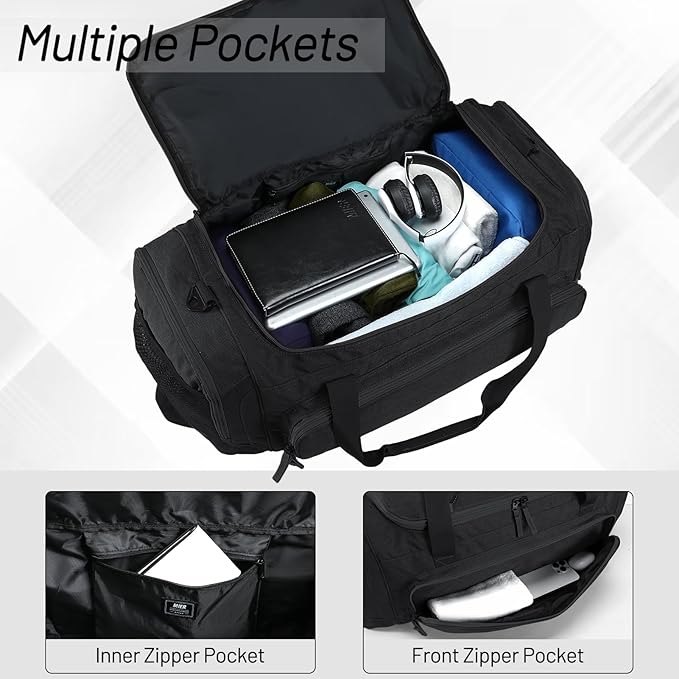 MIER Large Gym Bag for Men Sports Duffle Bag with Shoe Compartment 60L Lightweight Duffel Bags for Workout Fitness Travel, Blue