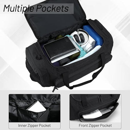 MIER Large Gym Bag for Men Sports Duffle Bag with Shoe Compartment 60L Lightweight Duffel Bags for Workout Fitness Travel, Blue