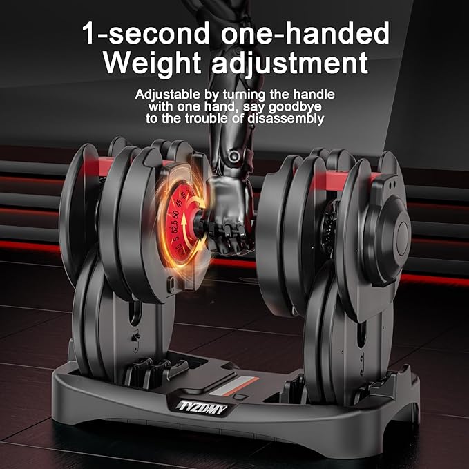 Adjustable Dumbbells Set of 2，Free Weights Dumbbells Set，Adjustable Dumbbell Set，52.5 lbs pair 105 lbs，15 in 1，for Men/Women Gym Equipment for Home Strength Training Equipment