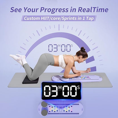 Pilates Board Reformer 15-in-1: Split & Foldable Design, Portable Home Gym with Digital Display, Resistance Bands, Balance Board for Women's Full Body & Core Training