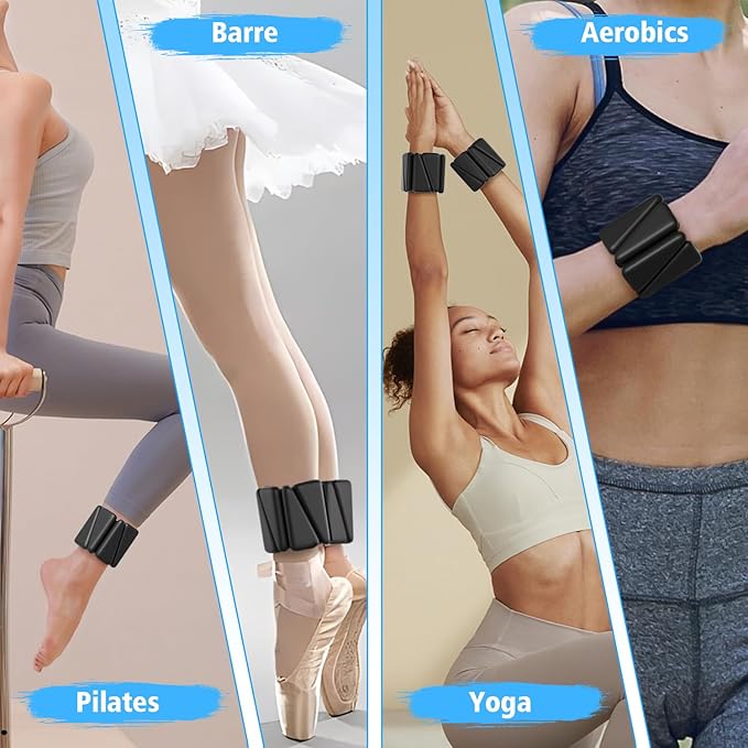T98 Wrist & Ankle Weights for Women Men, Wearable Wrist Weights Set of 2(1Lbs Each), Adjustable Arm Leg Bracelet Weights for Strength Training, Aerobics, Barre, Suit for Home Outdoor Workout