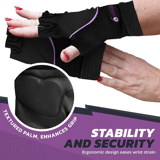 Wrist Assured Gloves - Slim Gel Pad & Absorbent Inner Liner, Workout Gloves for Women & Men, Yoga & Pilates