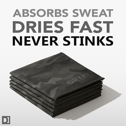 Pocket-Sized Sweat Towels - The Original Sweat Absorbing Handkerchiefs - Quick-Dry Microfiber Sweat Rags for Face, Hands, & Body - Men & Women - Gym, Sports, and Work (Moss Camo: 5 Pack)