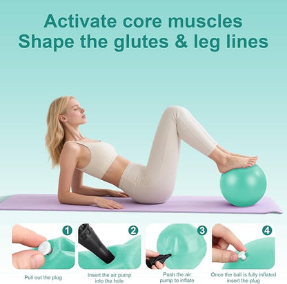 Pilates Essentials Kit-Home Pilates kit for Women with Pilates Ring and Ball,5 Resistance Bands for Beginners-Train Muscles, Flexibility & Core Strength