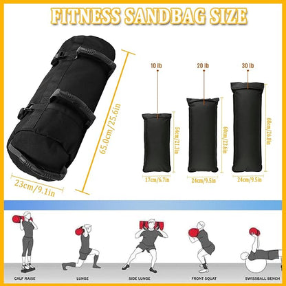 Taeku Fitness Sandbag, Heavy Duty Workout Sand Bag with Handles Weighted Slam Bag with 3 Unfilled Bags for Strength Powerlifting Exercise