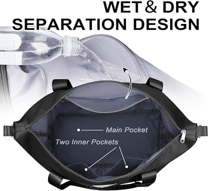WOOMADA Weekender Bag for Women, Travel Duffel Bags with Shoe Compartment & Wet Pocket, Personal Item Bag for Airlines