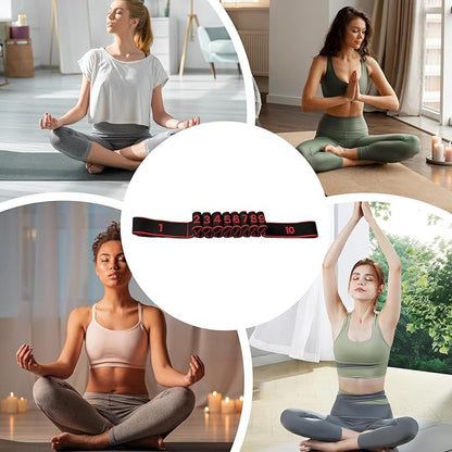 Workout Bands Set, Adjustable Training Equipment, 150x15cm Leg Stretch Yoga Bands for Adults, Latex Fitness Accessory, Exercise Gear with Multi-Level Tension, Full Body Legs Mobility