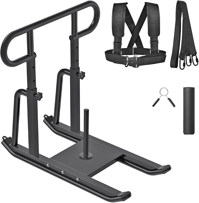 Kipika Weight Sled, Workout Sled, Fitness Strength Training Sled, Speed Training Sled for Athletic Exercise, Speed Improvement, Easily Through Obstacles, Suitable for 1" & 2" Weight Plate