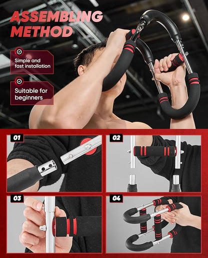 2026 New Saker PowerTwist Arm Trainer, Adjustable Forearm Strengthener, Arm Exercise and Chest Workout Equipment for Home Gym, for Men, Ideas for Fitness Enthusiasts