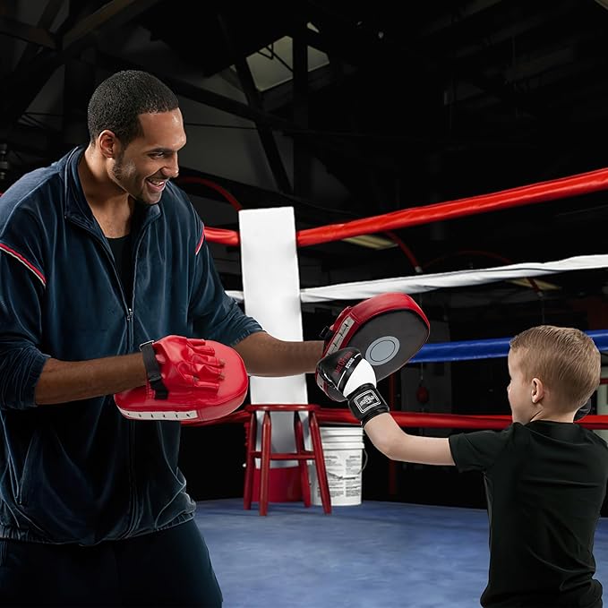 3-in-1 Boxing Gloves and Punching Mitts Set for Kids, Sports Boxing Gloves Boxing Pads with Hand Wraps, Kids Boxing Equipment Set for MMA, Karate, Muay Thai, Taekwondo