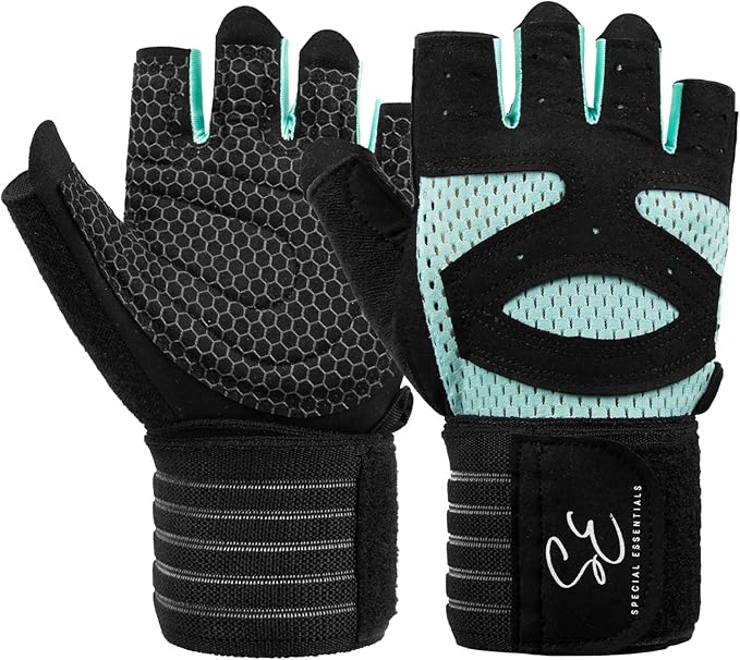 Special Essentials Weight Lifting Gloves for Men & Women – Fingerless Workout Gloves with Non-Slip Grip & Palm Padding for Gym, Training, Cycling & Fitness
