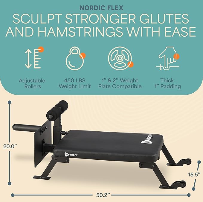 Lifepro Hip Thrust Machine – Adjustable Glutes Workout Equipment for Home – GluteBlast Foldable Booty Builder, Sissy Squat Machine, Thrust Glute Bench, Home Gym Glute Workout