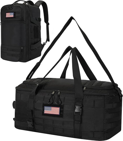 Tactical Gym Bag for Men 40L Tactical Duffel Bag Backpack Gym Bag Large With MOLLE Water Resistant 600D Degree Full Opening Powerlifting for Travel Crossfit Football