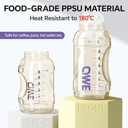 QWE Gym Large Water Bottle for women with lids and Straws&Handle,54oz,Heat-resisting,Reusable,PPSU BPA Free, Plastic Water Bottle Double drinking,leak proof, for Travel,Sport,Outdoors,camping(Purple)