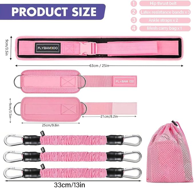 Hip Thrust Belt for Weights and Ankle Resistance Bands With Cuffs for Working Out,Hip Thrust Belt for Dumbbells Heavy, Kettlebells, Plates,Hip,Leg and Booty Builder, Glute Bridge Band
