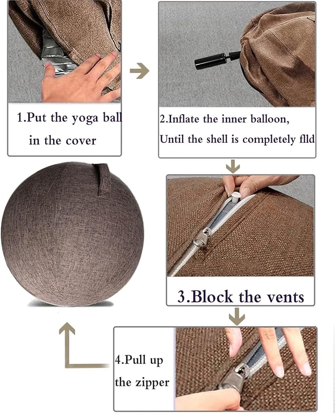 Yoga Ball Cover - Pilates Exercise Yoga Ball Cover, Anti Scratch Exercise Ball Cover with Handle for 55/65/75cm Birthing Ball, Stability Ball, Balance Ball (Without Ball)