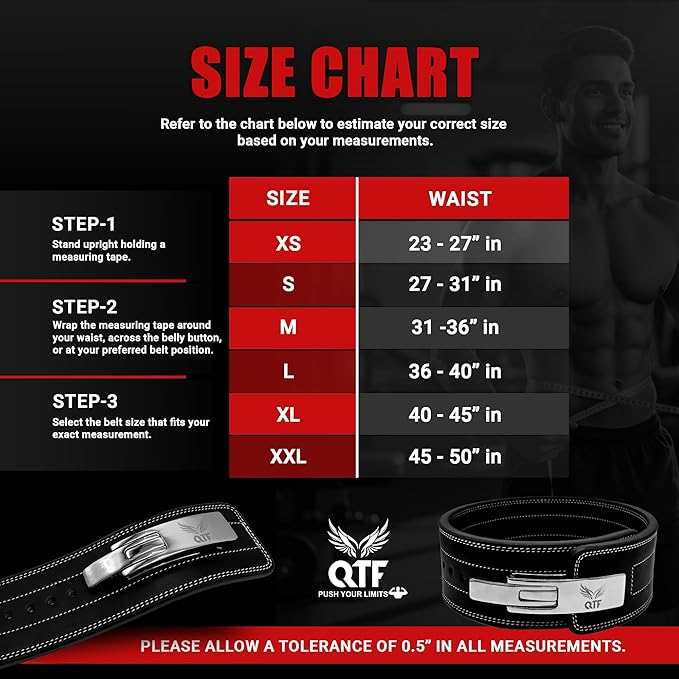 QTF'S Weight Lifting Lever Belt For Men and Women Made of Thick Leather Gym Training Belt Ideal for Weightlifting and Bodybuilding Squats and Deadlifts