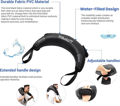 Heavy Aqua Bags-Water weight Bag 38-66Ibs - Ultimate Core Water Weights Aqua Ball-Adjustable Workout Sandbag Alternative for Full Body Exercise, Portable Stability Fitness & Balance Trainer Equipment
