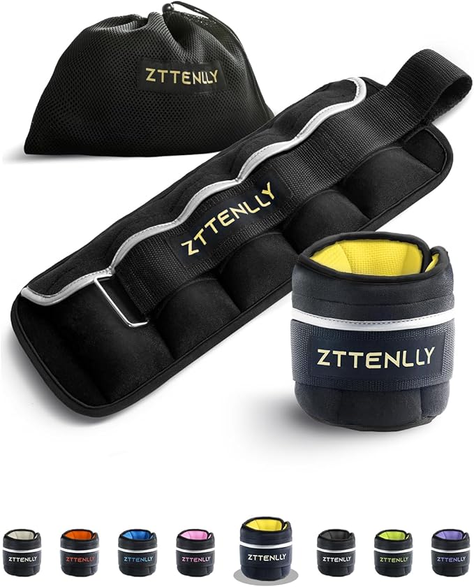 Adjustable Ankle Weights 1-5/10/15/20LBS Pair with Carry Bag - Breathable Fabrics, Reflective Trim - Strength Training Leg Wrist Arm Ankle Walking Weights Sets for Women Men Kids