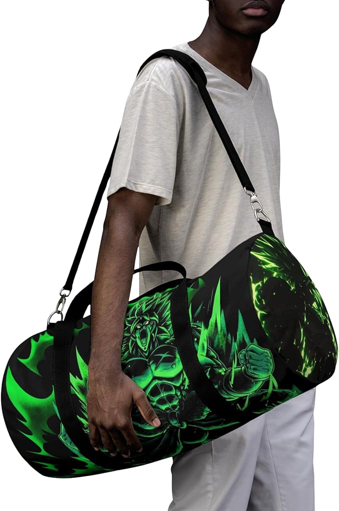 Anime Gym Bag for Women Men - Large Capacity Waterproof Workout Fitness Travel Sports Bags Fashion Street Camping ExpandaCLe Carry On Duffle Bag For Couple (Green DBZ) PTY