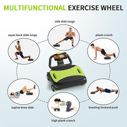 IRISFLY New 4-Wheel Abdominal Roller,Upgraded High-Performance Ab Roller Wheel,Automatic Rebound Ab Roller Board, Strengthen Core & Abs, Ab Machine Perfect for Home Workout