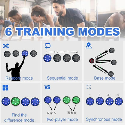 Sports Agility Lights Training-6 Modes,Reaction Training Light,Portable Fitness Lights Trainer, Improve Speed, Agility & Reaction Time Training Kit-Design Different Targeted Training
