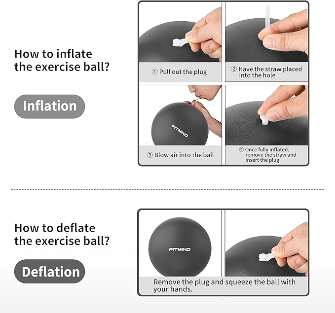 FITMIND_Pilates Ball 10 Inch Anti-Burst Slip Resistant Mini Yoga Ball for Fitness, Core Training, Physical Therapy, Balance, Stability, Stretching 200kg 440lbs Capacity