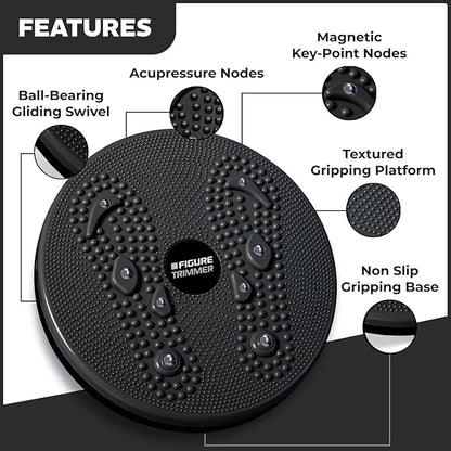 Daiwa Felicity Figure Trimmer Ab Twister Board - Waist Twister Machine for Core & Abs Exercise - Waist Twisting Fitness Tool, Dizzy Disc Twist Board for Slimming Workout with Magnets Reflexology