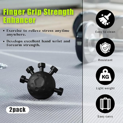 2 Pack Finger Grip Strengthener, Finger Strengthener, Finger Strength Trainer, Adjustable Hand Grip Strengthener, Grip Strength Trainer Ball