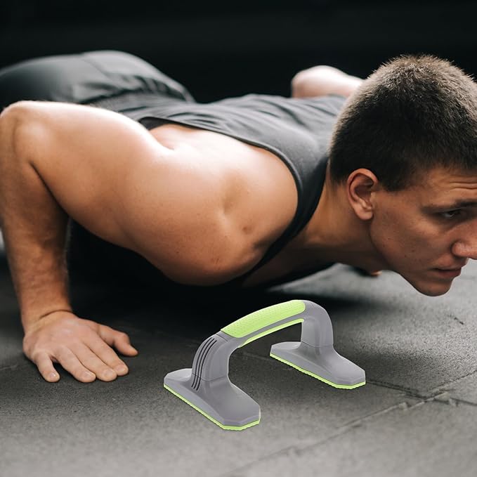 2 Pieces Push up Bars Stands with Grip Handles, Portable Plastic Pushup Handles for Strength Training and Home Floor Workout, Non-slip Fitness Equipment for Men and Women