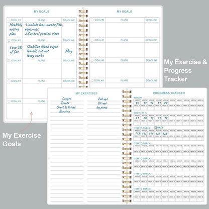 Simplified Fitness Journal for Women & Men,A5 Workout Journal/Planner Daily Exercise Log Book to Weight Loss, Gym, Muscle Gain, Bodybuilding Progress, 5.8"x8.3", Black