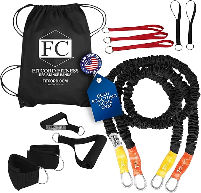 Body Sculpting Home Gym Silver Kit - Portable Exercise Bundle for Strength, Muscle Building & Toning Workouts - Isotonic & Isokinetic Activities for Strengthening - Rehabilitation Equipment Set
