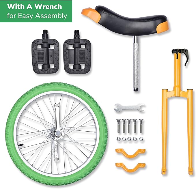 AW 16/18/20/24 Inch Wheel Outdoor Unicycle Adjustable Seat Exercise Bicycle Fit Adults Kids Outdoor Sports Fitness Exercise, for Choice