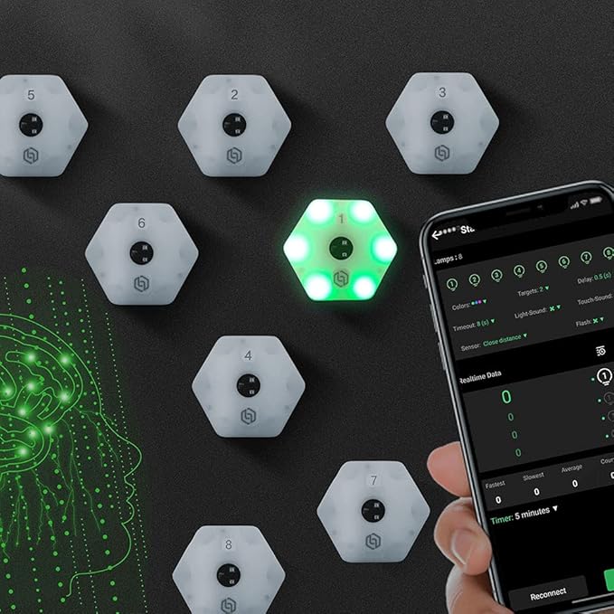 【queling】 ReactionX Reaction Training Light lamp Speed Agility Response Equipment Basketball Boxing fencingPhysical Rehabilitation of Flash Reflex traing System