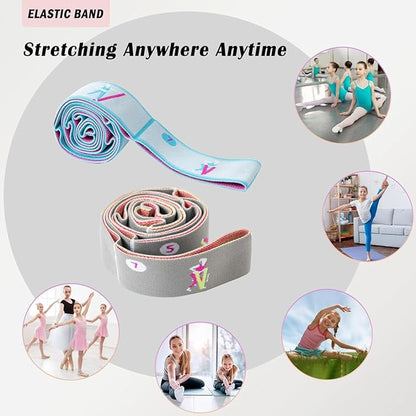 Yoga Stretch Strap with Loops - Streching Strap for Physcial Thearpy, Pilates & Flexibility Training - Exercise Strap for Hamstring, Leg Streching & Rehab - Kids & Adults