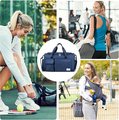 FIORETTO Women's Gym Duffle Bag with Shoes Compartment, 30L Capacity, Ideal for Travel, Gym, Sports, Duffel, Weekender