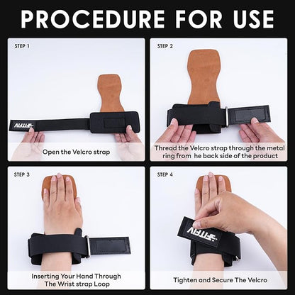 Weight Lifting Wrist Strap, Double Leather Weightlifting Wrist Straps for Gym Strength Training, Neoprene Padded Wrist Wraps - for Men & Women (Pair)