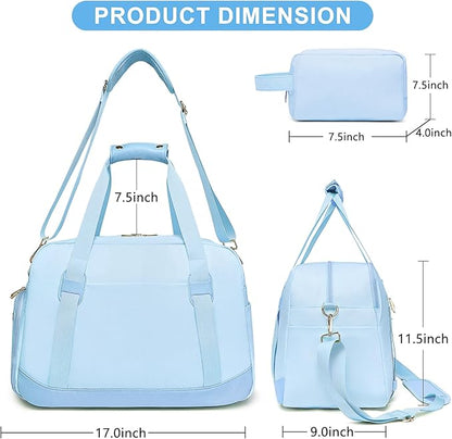 Sports Gym Bag for Women, Travel Duffle Bag with Shoe Compartment & Wet Pocket, Fitness Yoga Bag