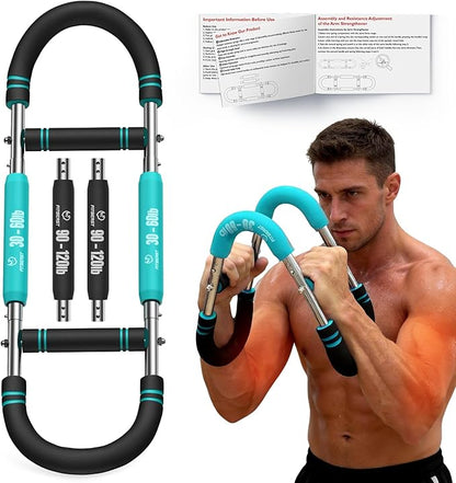 FitBeast Twister Arm Trainer, 4 Progressive Resistance Levels (30-120 lbs), 4-Spring Adjustable Arm & Chest Workout Equipment, Upper Body Strength Training Equipment for Home Gym