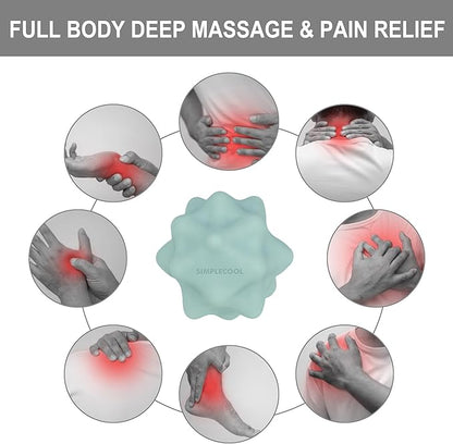 Small Spiky Massage Ball Trigger Point Massage Tool. Solid Bumpy Massager Balls for Deep Tissue Myofascial Release Hand Foot Plantar Fasciitis Pain Relief Knots Acupoint Yoga Fitness 2.2×2.1" (Green)
