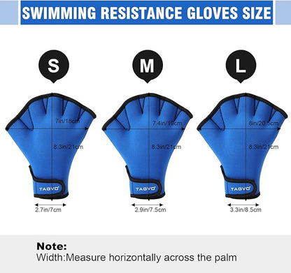 TAGVO Aquatic Gloves for Helping Upper Body Resistance, Webbed Swim Gloves Well Stitching, No Fading, Sizes for Men Women Adult Children Aquatic Fitness Water Resistance Training