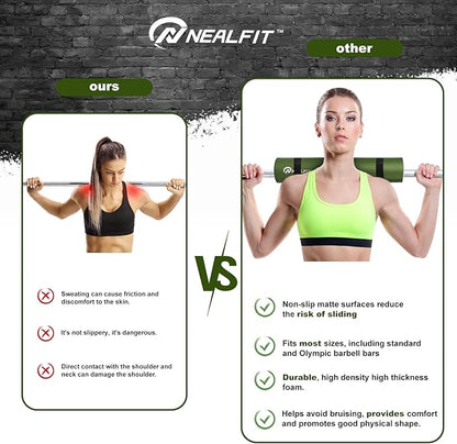 Barbell Pad Squat Pad for Squats—Squat Bar Pad—Great for Weightlifting,Lunges and Hip Thrusts—Foam Sponge Pad—Fit Standard and Olympic Bars Perfectly