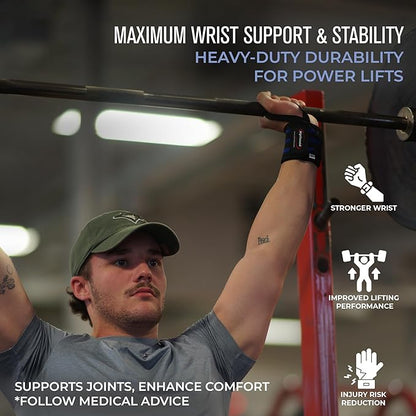Rip Toned Wrist Wraps for Weightlifting – USPA & USAPL Approved 18" Wrist Straps for Powerlifting – Adjustable, Durable Gym Wraps with Thumb Loop – Maximum Support for Men & Women