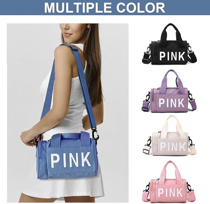 Mini Small Crossbody Bag Gym Bag for Women Men, Cute Small Duffle Bag Aesthetic Sports Handbag, Waterproof Gym Tote Bag Portable Fitness Shoulder Bag for Sports Travel (Blue-b)