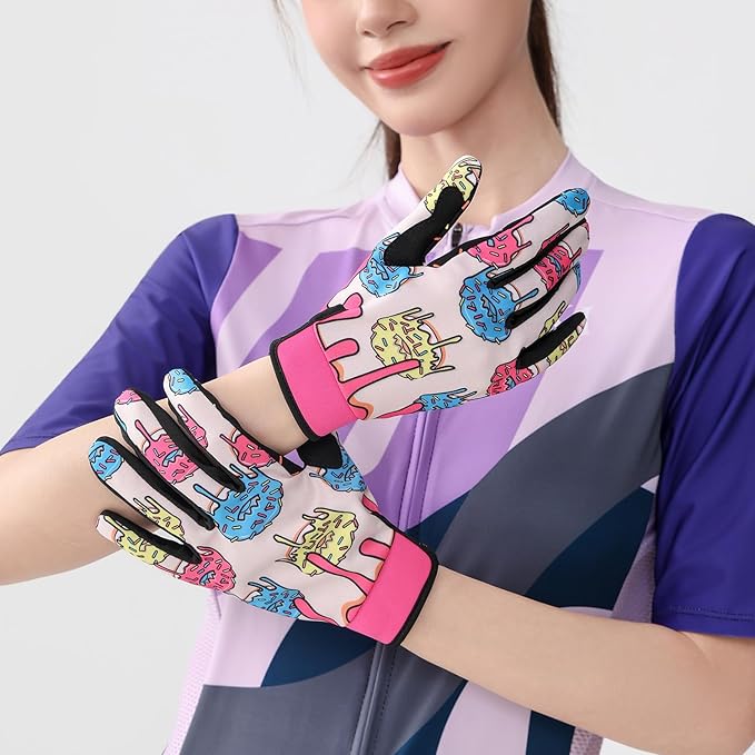Full-Finger Cycling Gloves for Men and Women – Adjustable Cycling Gloves for Outdoor Activities, Mountain Biking, with Cushioning & Protection, Comfortable and Breathable