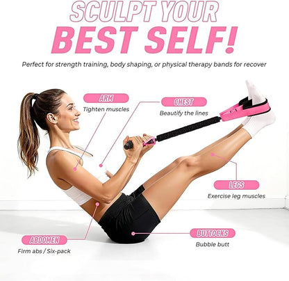 Upgraded Pedal Resistance Bands with Handles, Thickened Latex Tubes and Soft Foam Fabric Foot Pedal for Abdomen, Waist, Arm, Core/ABS, Leg Workout,Sit Up Exercise Equipment for Women